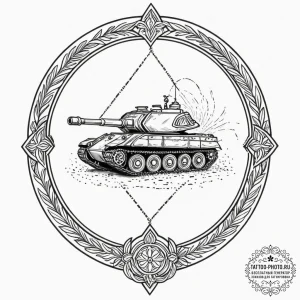 Tattoo design, a tank barrel viewed from the... - эскиз тату (№1751568202_0, 03.07.2025 18:43) — tattoo-photo.ru