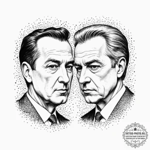 Tattoo design, a line of identical, faceless... - эскиз тату (№1751568633_0, 03.07.2025 18:50) — tattoo-photo.ru