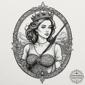 Tattoo design, a deck of cards, the king, que... - эскиз тату (№1751572695_0, 03.07.2025 19:58) — tattoo-photo.ru