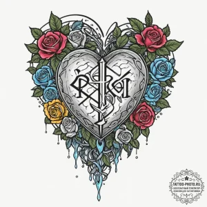 Tattoo sketch of norse god’s heart made of ru... - эскиз тату (№1751572782_0, 03.07.2025 19:59) — tattoo-photo.ru