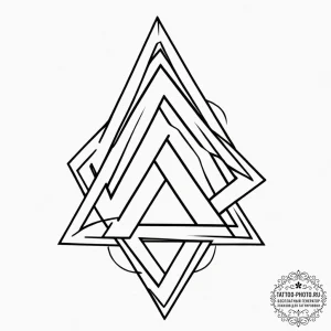 Tattoo design, the valknut symbol made of thr... - эскиз тату (№1751573211_0, 03.07.2025 20:06) — tattoo-photo.ru
