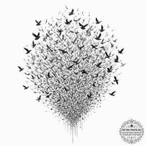 Tattoo design, a person dissolving into a flo... - эскиз тату (№1751573297_0, 03.07.2025 20:08) — tattoo-photo.ru