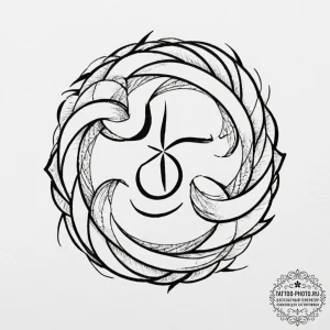 Tattoo sketch — three interlocked rune circle... - эскиз тату (№1751575443_0, 03.07.2025 20:44) — tattoo-photo.ru