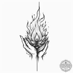 Tattoo design, handpoke style, a little flame... - эскиз тату (№1751576390_0, 03.07.2025 20:59) — tattoo-photo.ru