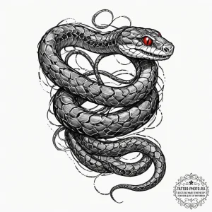 Tattoo design, a snake coiling around an arm,... - эскиз тату (№1751576905_0, 03.07.2025 21:08) — tattoo-photo.ru