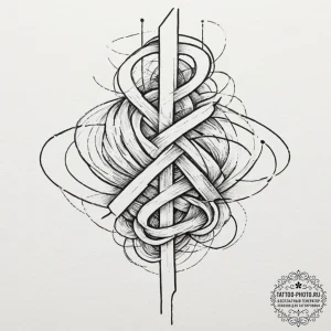 Tattoo design, a human ear, from which abstra... - эскиз тату (№1751577849_0, 03.07.2025 21:24) — tattoo-photo.ru