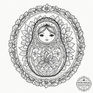 Tattoo design, a matryoshka doll, each smalle... - эскиз тату (№1751578023_0, 03.07.2025 21:27) — tattoo-photo.ru
