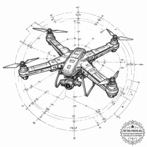 Tattoo design, the schematics and blueprints... - эскиз тату (№1751581537_0, 03.07.2025 22:25) — tattoo-photo.ru