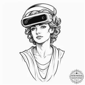 Tattoo design, a classical greek statue weari... - эскиз тату (№1751582904_0, 03.07.2025 22:48) — tattoo-photo.ru