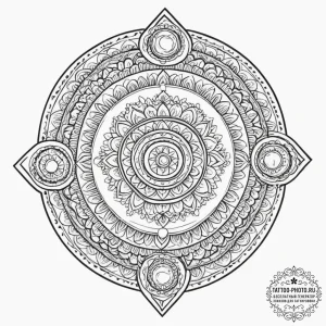 Tattoo design, a tv dinner tray, the compartm... - эскиз тату (№1751583162_0, 03.07.2025 22:52) — tattoo-photo.ru