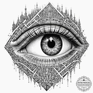 Tattoo design, a human eye, the iris is a det... - эскиз тату (№1751583675_0, 03.07.2025 23:01) — tattoo-photo.ru