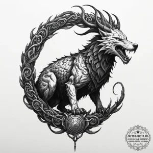 Tattoo design, loki's children (fenrir, jormu... - эскиз тату (№1751584538_0, 03.07.2025 23:15) — tattoo-photo.ru