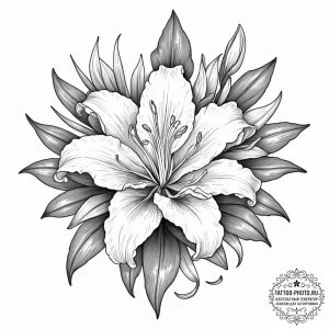 Tattoo design, a powerful cannon, its barrel... - эскиз тату (№1751585138_0, 03.07.2025 23:25) — tattoo-photo.ru