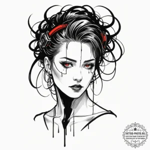 Category 1: cyberpunk-melancholy & bio-horror... - эскиз тату (№1751585398_0, 03.07.2025 23:29) — tattoo-photo.ru