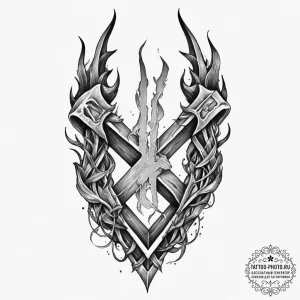 Tattoo sketch — fragmented jawbone with burnt... - эскиз тату (№1751586083_0, 03.07.2025 23:41) — tattoo-photo.ru