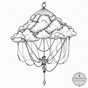 Tattoo design, a marionette, its strings are... - эскиз тату (№1751586255_0, 03.07.2025 23:44) — tattoo-photo.ru