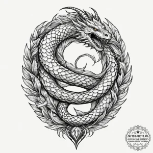 Tattoo design, world serpent jormungandr, his... - эскиз тату (№1751586774_0, 03.07.2025 23:52) — tattoo-photo.ru
