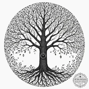 Tattoo sketch of norse tree roots piercing a... - эскиз тату (№1751586936_0, 03.07.2025 23:55) — tattoo-photo.ru