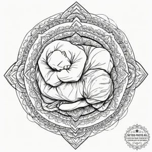 Tattoo design, a soldier asleep, using their... - эскиз тату (№1751587933_0, 04.07.2025 00:12) — tattoo-photo.ru