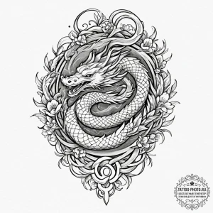 Tattoo design, norse knotwork forming an anat... - эскиз тату (№1751588190_0, 04.07.2025 00:16) — tattoo-photo.ru