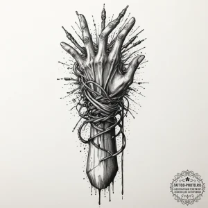 Tattoo sleeve design, akira tribute, tetsuo's... - эскиз тату (№1751588796_0, 04.07.2025 00:26) — tattoo-photo.ru
