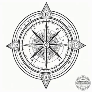 Tattoo design, an artillery compass or rangef... - эскиз тату (№1751589575_0, 04.07.2025 00:39) — tattoo-photo.ru
