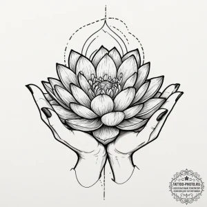 Tattoo design, a hand holding a glowing, holo... - эскиз тату (№1751590009_0, 04.07.2025 00:46) — tattoo-photo.ru