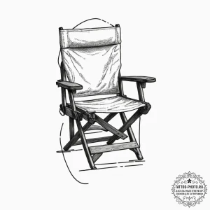 Tattoo design, handpoke style, a lawn chair,... - эскиз тату (№1751591509_0, 04.07.2025 01:11) — tattoo-photo.ru