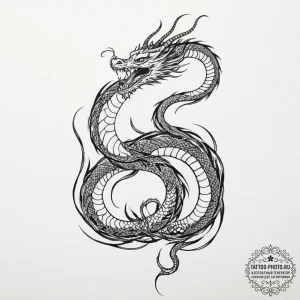 Tattoo design, an abstract form that suggests... - эскиз тату (№1751593157_0, 04.07.2025 01:39) — tattoo-photo.ru