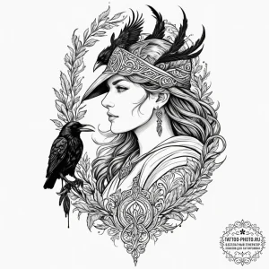 Tattoo sketch of viking warrior made entirely... - эскиз тату (№1751593416_0, 04.07.2025 01:43) — tattoo-photo.ru