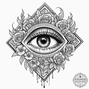 Tattoo design, a human eye, the iris is a det... - эскиз тату (№1751594185_0, 04.07.2025 01:56) — tattoo-photo.ru