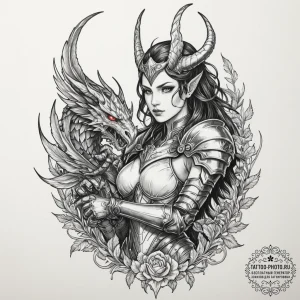 Tattoo sleeve design, cursed armor, a beautif... - эскиз тату (№1751594362_0, 04.07.2025 01:59) — tattoo-photo.ru