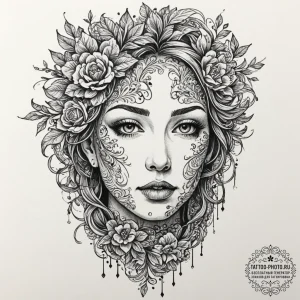 Tattoo design, shrapnel pieces arranged to fo... - эскиз тату (№1751594619_0, 04.07.2025 02:03) — tattoo-photo.ru