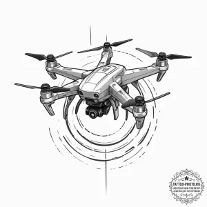 Category 1: the drone age (fpv, recon, aerial... - эскиз тату (№1751595133_0, 04.07.2025 02:12) — tattoo-photo.ru