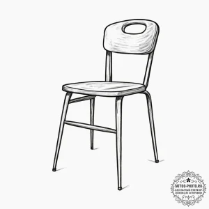 Tattoo design, a chair, but one leg is much s... - эскиз тату (№1751599040_0, 04.07.2025 03:17) — tattoo-photo.ru