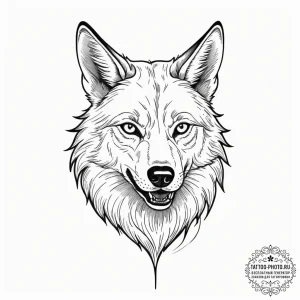 Tattoo design, fenrir's portrait done with a... - эскиз тату (№1751599554_0, 04.07.2025 03:25) — tattoo-photo.ru