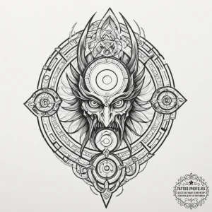 Tattoo sketch of odin with one mechanical eye... - эскиз тату (№1751599639_0, 04.07.2025 03:27) — tattoo-photo.ru