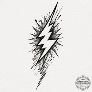 Tattoo design, handpoke style, a lightning bo... - эскиз тату (№1751600074_0, 04.07.2025 03:34) — tattoo-photo.ru
