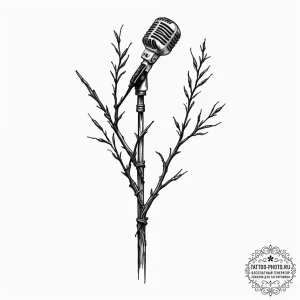 Tattoo design, a microphone stand, but it's a... - эскиз тату (№1751600507_0, 04.07.2025 03:41) — tattoo-photo.ru