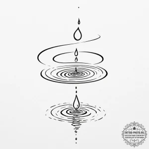 Tattoo design, a single drop of rain hitting... - эскиз тату (№1751600766_0, 04.07.2025 03:46) — tattoo-photo.ru