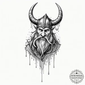 Tattoo sketch of a viking horn pouring light... - эскиз тату (№1751602227_0, 04.07.2025 04:10) — tattoo-photo.ru