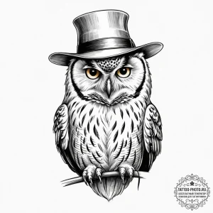 Tattoo design, an owl, a symbol of wisdom, bu... - эскиз тату (№1751602571_0, 04.07.2025 04:16) — tattoo-photo.ru