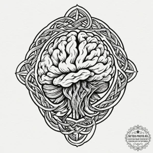 Tattoo design, norse knotwork forming an anat... - эскиз тату (№1751603085_0, 04.07.2025 04:24) — tattoo-photo.ru