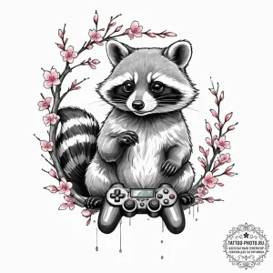 Tattoo design, a tanuki (raccoon dog spirit)... - эскиз тату (№1751603431_0, 04.07.2025 04:30) — tattoo-photo.ru