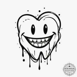 Tattoo design, handpoke style, a tooth with a... - эскиз тату (№1751603604_0, 04.07.2025 04:33) — tattoo-photo.ru