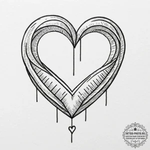 Tattoo design, a heart with a band-aid on it,... - эскиз тату (№1751604973_0, 04.07.2025 04:56) — tattoo-photo.ru