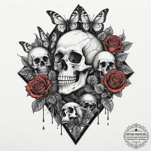 Tattoo design, a human hand, decomposing into... - эскиз тату (№1751605060_0, 04.07.2025 04:57) — tattoo-photo.ru