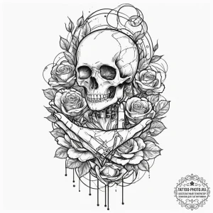 Tattoo sleeve design, surreal cyberpunk, andr... - эскиз тату (№1751606370_0, 04.07.2025 05:19) — tattoo-photo.ru