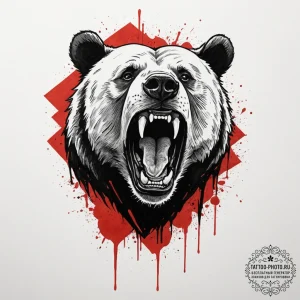 Tattoo design, a berserker's face mid-scream,... - эскиз тату (№1751607026_0, 04.07.2025 05:30) — tattoo-photo.ru