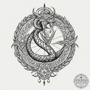 Tattoo design, loki transforming into a serpe... - эскиз тату (№1751607199_0, 04.07.2025 05:33) — tattoo-photo.ru